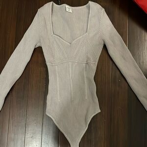 Long-Sleeve Sweetheart Sweater Bodysuit
